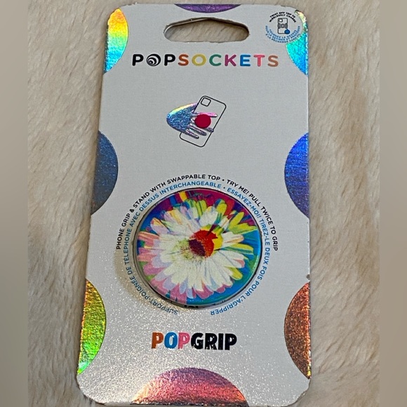 PopSocket Stylish PopGrip PopTop Cell Phone Joy Grip & Stand Frenetic Flower NWT - Picture 4 of 7